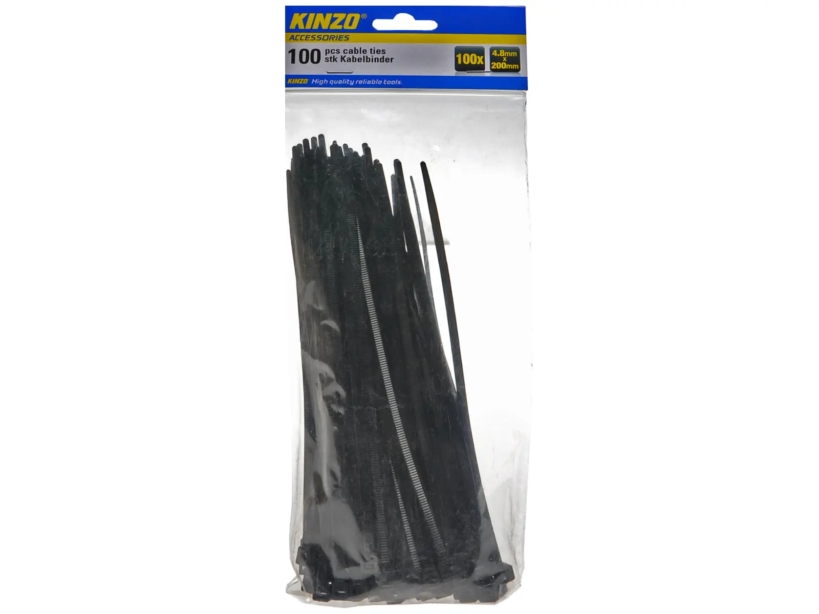 KINZO Kabelbinder, schwarz, 100 Stk.